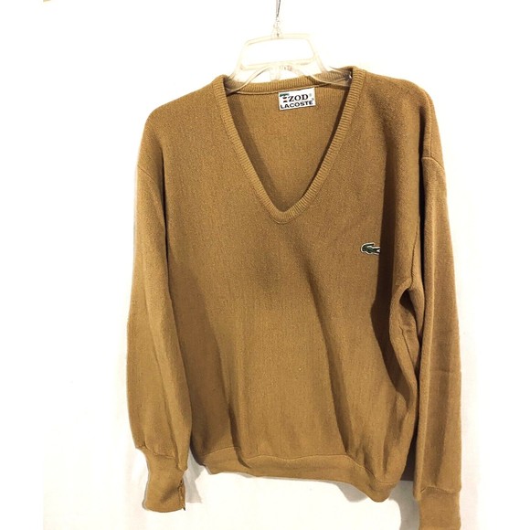 Izod Lacoste Other - Vintage 80s Lacoste Izod V Neck Sweater Mens L Alligator Logo USA Made - ILGWU